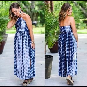 NWT AsherKate Favlux Tie Dye Halter Dress size M